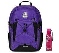 Invicta Zaino Scuola Moab Solid, Viola, Zaino Doppio Scomparto con Cinghia a vita e Nastro torace, Tasca Porta PC, Tasca Porta Borraccia e Tasca Con Organizer, Zaino Viaggio + Invi