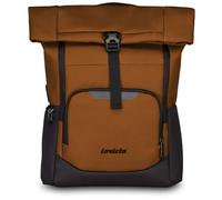 Invicta ZAINO Ufficio ACT FOLD, Zaino monoscomparto roll-top con fondo rinforzato, Arancione, Nastro per alloggiamento asta trolley, Tasca Interna Porta PC, Zaino Ufficio e Viaggo