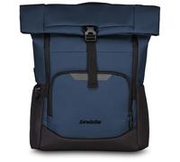 Invicta ZAINO Ufficio ACT FOLD, Zaino monoscomparto roll-top con fondo rinforzato, Blu, Nastro per alloggiamento asta trolley, Tasca Interna Porta PC, Zaino Ufficio e Viaggo