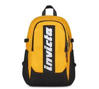 Invicta Zaino Ufficio Act Plus Fibra Ottica, Giallo, Doppio Scomparto Con Tasca PC 14", Tasca Borraccia, Tasca Con Organizer, Cinghia Vita, Nastri Torace e Regolazione Volume, 29 L, Zaino Viaggio