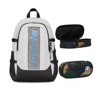 Invicta Zaino Ufficio Invict-Act Plus Fibra Ottica, Grigio, Doppio Scomparto Con