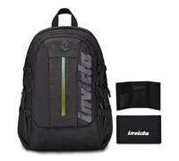 Invicta Zaino Ufficio Invict-Act Plus Led, Nero, Doppio Scomparto Con Tasca PC,
