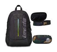 Invicta Zaino Ufficio Invict-Act Plus Led, Nero, Doppio Scomparto Con Tasca PC,