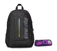 Invicta Zaino Ufficio Invict-Act Plus Led, Nero, Doppio Scomparto Con Tasca PC, Tasca Borraccia, Tasca Con Organizer, Cinghia Vita, Nastri Torace e Regolazione Volume, Zaino Lavoro