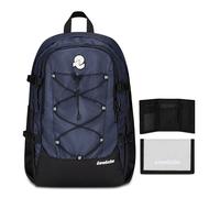 Invicta Zaino Ufficio Invict-Act Plus Plain, Blu, Doppio Scomparto Con Tasca PC,