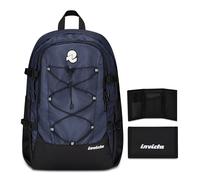 Invicta Zaino Ufficio Invict-Act Plus Plain, Blu, Doppio Scomparto Con Tasca PC,