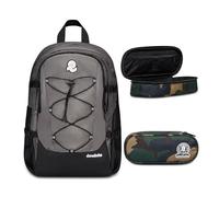 Invicta Zaino Ufficio Invict-Act Plus Plain, Grigio, Doppio Scomparto Con Tasca PC, Tasca Borraccia, Tasca Con Organizer, Cinghia Vita, Nastri Torace e Regolazione Volume, Zaino La