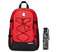 Invicta Zaino Ufficio Invict-Act Plus Plain, Rosso, Doppio Scomparto Con Tasca PC, Tasca Borraccia, Tasca Con Organizer, Cinghia Vita, Nastri Torace e Regolazione Volume, Zaino Lav