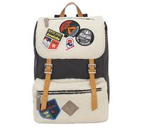 Invicta Zaino Ufficio My Jolly Bear Patch, Nero Bianco, Icon, Zaino Mono Scomparto Con Tasca Porta PC, Realizzato In Canvas Con Tessuto Orsetto e Dettagli In Cuoio, Viaggio, Lavoro E Tempo Libero