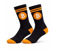 INVIDA Bitcoin Calzini BTC Crypto Sport Calze Uomo Donna Unisex Cotone Bitcoin Logo Halving Formula su Suola, Crypto Merch, Regalo per gli appassionati di Bitcoin, 1 paio | nero, 36-43