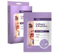 Invidia Collagene e peptidi Sheet Face Mask - Idrating Anti -invecchiamento e riduce le cicatrici e le rughe dell'acne - Dermatologo Test di bellezza