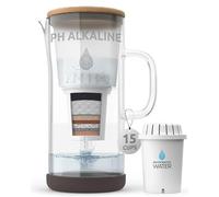 Invigorated Water PH Restore Caraffa filtrante per acqua alcalina - Brocca acqua filtrante durevole con sistema di filtrazione a più livelli - Brocca in vetro per pH elevato, filtro acqua pura, 3,5 L