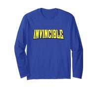 Invincible Season 1 Clean Logo Maglia a Manica, Unisex per Adulti, Blu Reale, L
