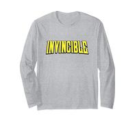 Invincible Season 1 Clean Logo Maglia a Manica, Unisex per Adulti, Grigio Melange, M