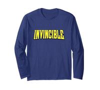Invincible Season 1 Clean Logo Maglia a Manica, Unisex per Adulti, Navy, S