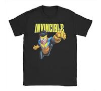 Invincible T Shirt Summer Comic Anime Pure Cotton T-Shirts Black XL