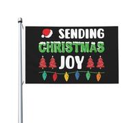 Invio di bandiere natalizie con gioia, decorazioni da parete su due lati per feste, 9,1 x 1,5 m, invio di arazzi natalizi con gioia per camera