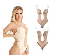 Invishaper - Reggiseno Modellante per Corpo Senza Schiena Scoperta, Reggiseno Senza Schienale per Donne, Reggiseno Push-up Senza Spalline, Shapewear Senza Schienale per Abito da Sposa, Beige, L