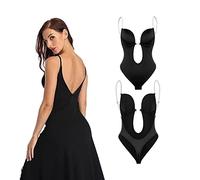 Invishaper - Reggiseno modellante per corpo senza schiena scoperta, Reggiseno senza schienale per donne, Reggiseno push-up senza spalline, Shapewear senza schienale per abito da sposa, Nero, M
