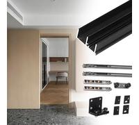Invisib - Kit hardware per porta scorrevole, sistema a binario regolabile per porta del fienile o dell'armadio, 381 cm, ideale per la ristrutturazione della casa moderna