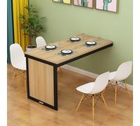 Invisibile mensola telescopica pieghevole da parete, tavolo pieghevole in legno per cucina, sala da pranzo, soggiorno, balcone, mobile compatto per la casa (noce chiaro + nero)