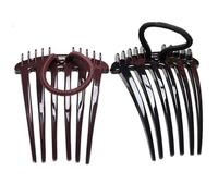 Invisible Hair Clips, 2pcs Volume Cushions, Ponytail Insert Combs, Lightweight Accessories, Natural-Look Bun Enhancers, Black, Simple Hair Styling Tool, Abs Material