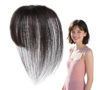 Invisible Hair Topper with Bangs, Natural Adjustable Wig Hairpiece, Breathable Clip-In Cover for Daily Styling, Cosplay, Hair Loss, Balding, Women's Fashion, 1 pezzo