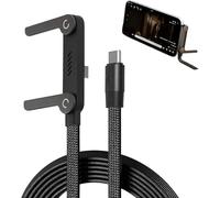 Invisible Holder Charger Cable with Stand, Type-C to Type-C, 240W Super Fast Charging, with Folding Phone Stand, 5ft, for iPhone 15-17/Smartphones/Tablets (1 pcs)