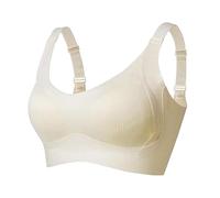 Invisible Lift Bra, Full Coverage Non-Marking Bras, Solid Color Adjustable Anti-Sagging Push up for Women (White,XL)