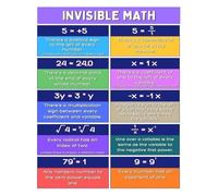 Invisible Math Poster Algebra Rules Educational Chart Wall Art for Classroom School Home Office(Unframed,16x24inch(40x60cm))