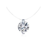 Invisible necklace women elegant clavicle necklace solitaire zircon transparent nylon thread