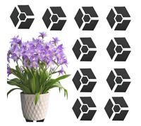 Invisible Plant Pots Feet, Gardening Pot Accessories, 10 set anti-slittamento esagonale Planter Risers, Gardening Pads for Balcony Patio Living Room Terrace Outdoor Indoor Use, Black