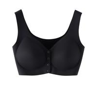 Invisible Seamless Bra for Women Wireless Front Closure Padded Bra (Black,L)