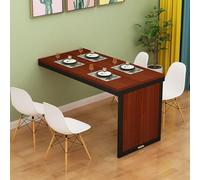 Invisible - Tavolo telescopico pieghevole, montaggio a parete, tavolo da pranzo salvaspazio per cucina e soggiorno, design compatto (legno di teak + telaio nero, 90 cm)