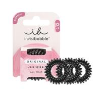 Invisibobble elastici per capelli nero Original True Black x3 - elastico capelli a spirale - elastici per capelli senza pieghe
