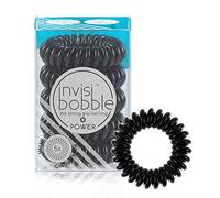 invisibobble Power Traceless - Confezione da 5 elastici per capelli a spirale, colore nero vero, resistenti e con presa elastica, per donne attive, non si piegano, non si inzuppano, delicati per