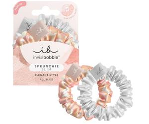 Invisibobble Scrunchie Slim Bella Chrome I Elegante scrunchie a spirale per ragazze e donne I Morbido, confortevole e delicato sui capelli I 2 pezzi progettati in Germania