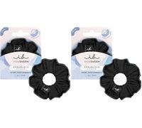 Invisibobble scrunchies capelli neri Sprunchie Power x1 - Elastico in tessuto extra forte con elastico interno a spirale e banda riflettente - Capelli ricci (Confezione da 2)
