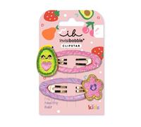 invisibobble SNAP CLIP KIDS FRUTTI AVOCADO - 2 fermagli per capelli per bambini - Clip per capelli colorati antiscivolo per capelli sani - Avocado e fiore - Perfetto per i bambini