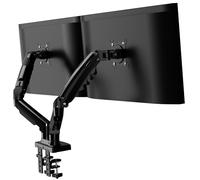 Invision Braccio Monitor Doppio per Schermi 19-32 pollici, VESA 75/100mm Morsetto Scrivania, Regolazione Dell'altezza con Inclinazione, Girevole e Ruota, Capacità di Carico da 2-9 kg (MX400)