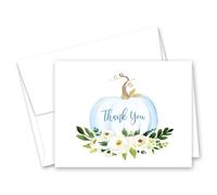 InvitationHouse Blue Pumpkin Thank You Cards and Envelopes - 50 cnt
