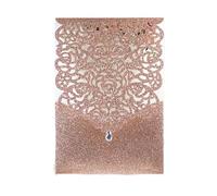 Inviti Matrimonio 25/50 pezzi di carta glitterata for inviti di nozze, biglietti di auguri con tasca in pizzo e diamanti, stampa, decorazione for feste di compleanno e matrimonio Partecipazioni Matrim
