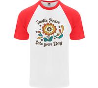 Inviti Pace Nell' Il Giorno Hippy Love 60s DA UOMO S/S Baseball T-Shirt