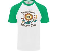 Inviti Pace Nell' Il Giorno Hippy Love 60s DA UOMO S/S Baseball T-Shirt