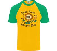 Inviti Pace Nell' Il Giorno Hippy Love 60s DA UOMO S/S Baseball T-Shirt