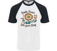 Inviti Pace Nell' Il Giorno Hippy Love 60s DA UOMO S/S Baseball T-Shirt