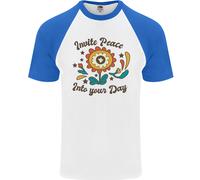 Inviti Pace Nell' Il Giorno Hippy Love 60s DA UOMO S/S Baseball T-Shirt