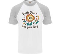 Inviti Pace Nell' Il Giorno Hippy Love 60s DA UOMO S/S Baseball T-Shirt