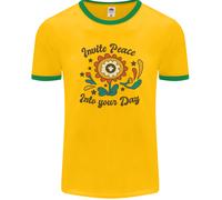 Inviti Pace Nell' il Tuo Giorno Hippy Love 60s Uomo Ringer