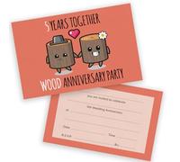 Inviti per festa del 5° anniversario, 5 anni insieme, confezione da 20, inviti per anniversario di matrimonio, per amici e familiari, formato A6, con buste pieghevoli